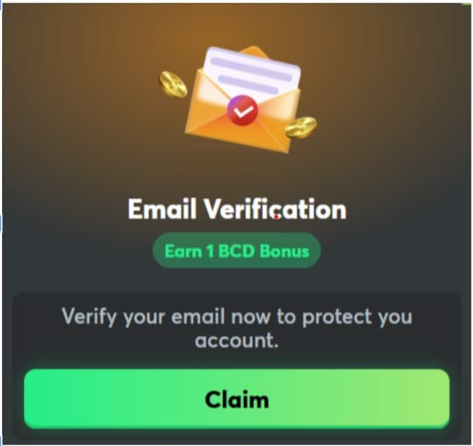 Email verification BC Game Email verification Option