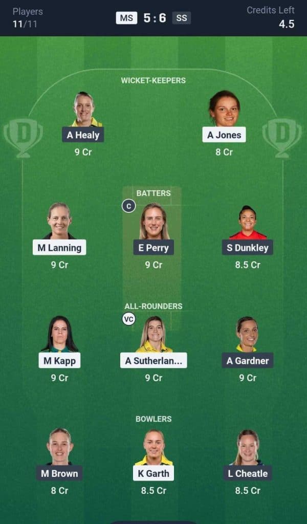 SS-W vs MS-W Dream11 Prediction WBBL 